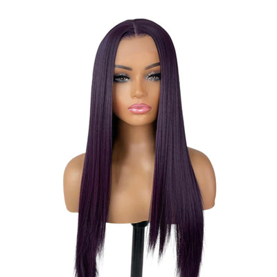 Deep Purple Lace Frontal Wig front view