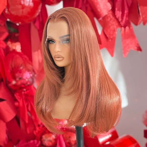 Auburn Lace Frontal Wig side view