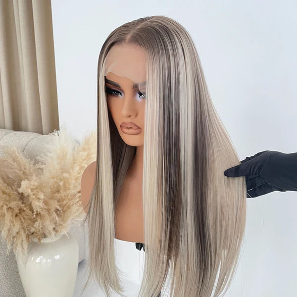 Highlighted Lace Frontal Wig side view showing soft highlights