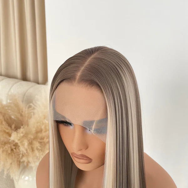 Model wearing Highlighted Lace Frontal Wig for everyday style