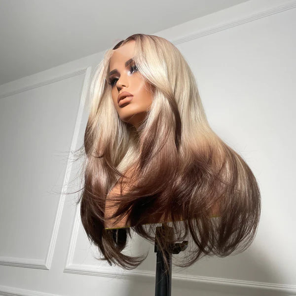 Reverse Ombré Lace Frontal Wig – Bold Color, Seamless Style