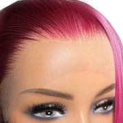 Red Pre-plucked Lace Wig texture close-up