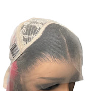 HD transparent lace Black and Pink Pre-plucked Lace Wig close-up