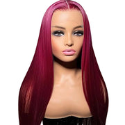 Red Pre-plucked Lace Wig front view