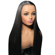 Pre-Plucked Natural Black Lace Frontal Wig – Effortless Beauty, Realistic Look