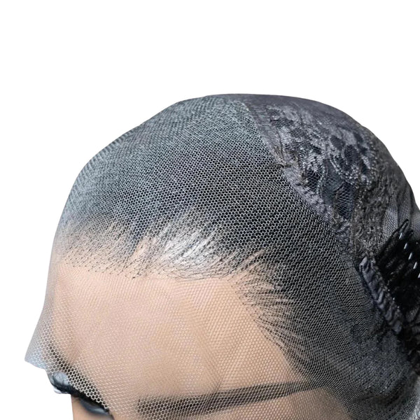 Deep Purple Lace Frontal Wig model wearing