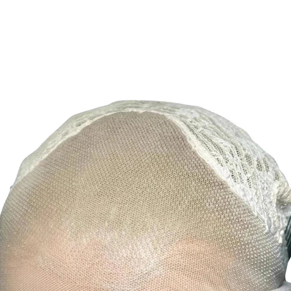 Toned Blonde Bob Lace Frontal Wig model wearing