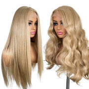 Toned Blonde Pre-plucked Lace Wig front view