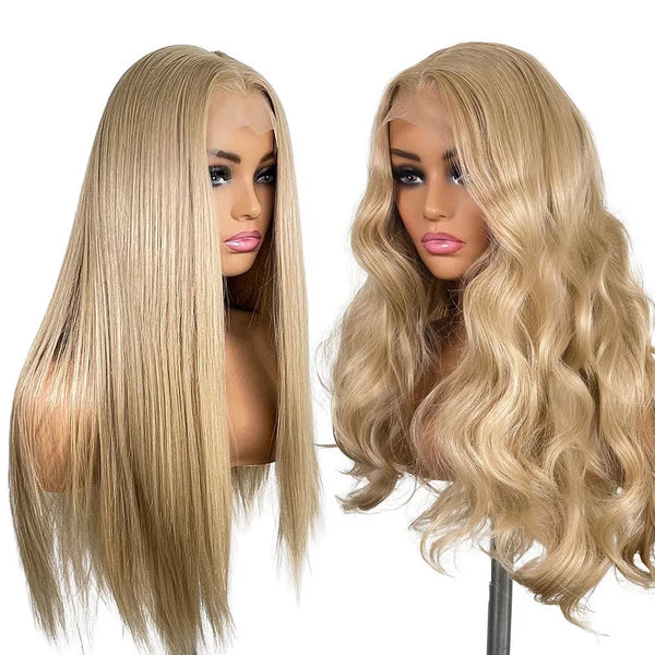 Toned Blonde Pre-plucked Lace Wig front view