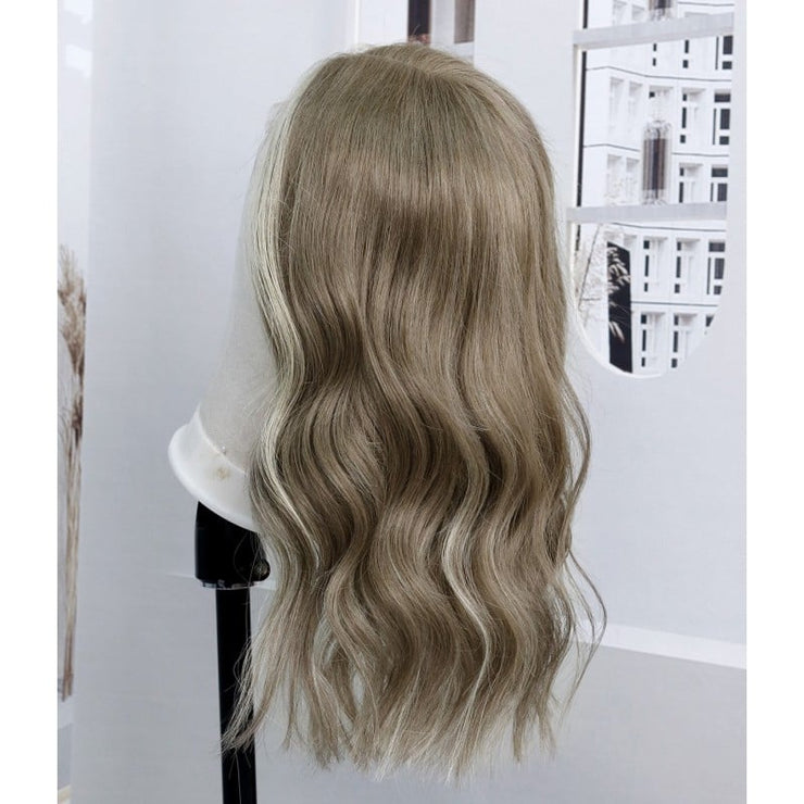 Smoky Beige Blonde Remy Human Hair Lace Front Wig