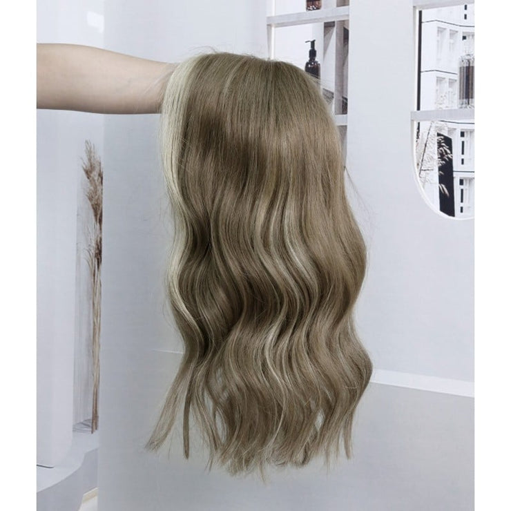 Smoky Beige Blonde Remy Human Hair Lace Front Wig