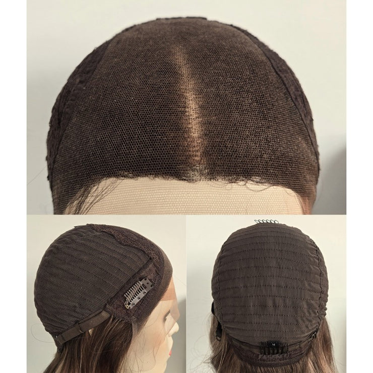 Balayage Remy Human Hair Lace Front Wig/ Black Red